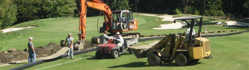 Sugarloaf Golf Club Hole 2 mainline trench Sugarloaf Golf Club irrigation mainline installation