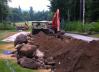 Excavated pipe trench